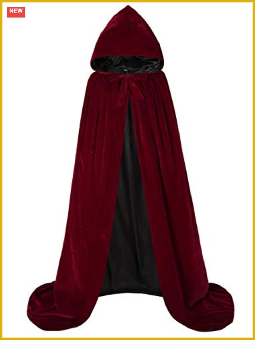 Reversible Velvet Hooded Cape Cloak Satin Lined Halloween Costume